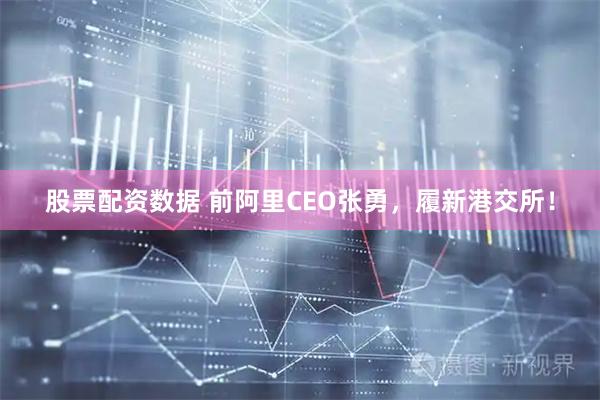 股票配资数据 前阿里CEO张勇，履新港交所！